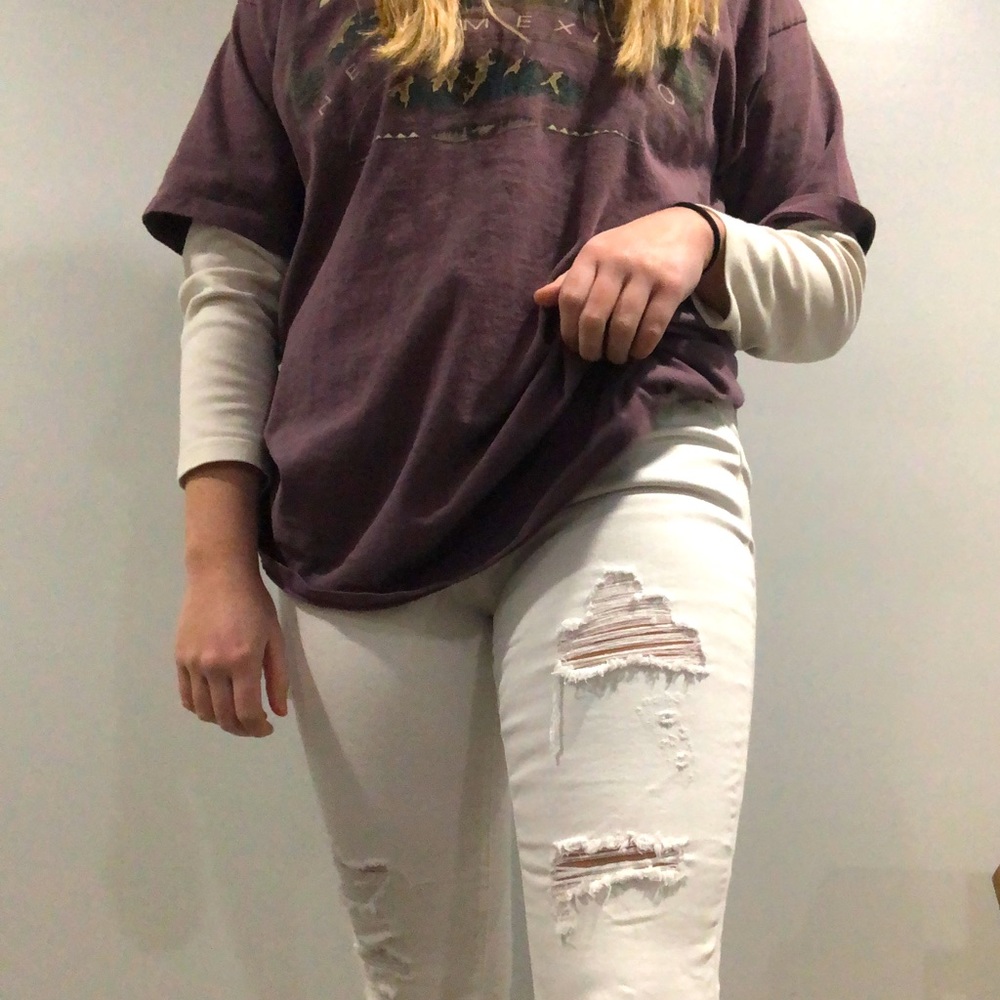 Old Navy white rockstar ripped jeans